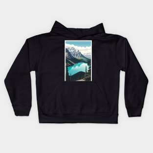 Peyto Lake Canada Illustration Drawing Kids Hoodie